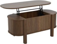 Oviala Salontafel met opklapbaar blad ovaal 100x48 cm donker houteffect