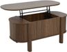 Oviala Salontafel met opklapbaar blad ovaal 100x48 cm donker houteffect