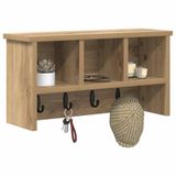 vidaXL Wandkapstok eiken ambachtelijk 50 x 16 x 26 cm