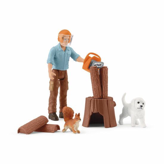 Schleich speelfiguur boswachter met hond en accessoires - Forester.