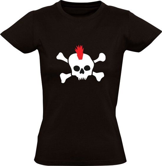 Punk Skull Women's T-Shirt - Black - XL