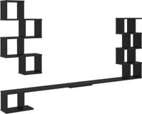 vidaXL Wandrek voor televisie, eiken, zwart, 200 x 15 x 94 cm