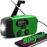 Merkloos BeltAvenue Holding B.V. Noodradio - Noodradio's - Draagbare noodradio - 6000mAh Zonnesolar handkraan Weerradio, AM/FM/NOAA, 1W 4 modi, koptelefoonjack, LED zaklamp, SOS-alarm, telefoonlader, Geschikt voor nood situaties