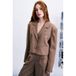 FRNCH Krijtstreep Cropped Blazer - Bruin