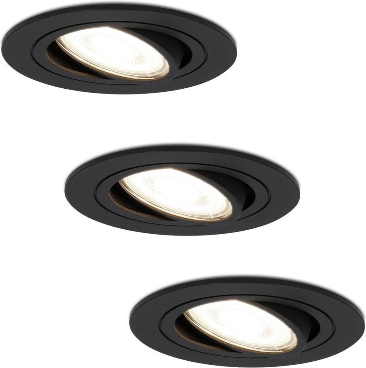 Lightexpert LED Inbouwspot Zwart - Miro - 5W - IP20 - 4000K - Dimbaar & Kantelbaar