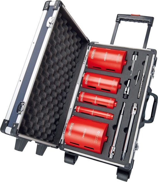 Carat Droogboorset Ø32-52-82-112-132 met Adapters en Koffer - HTESET0000