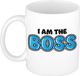 Bellatio Decorations Cadeau koffie/thee mok voor baas - beste baas - blauw - 300 ml