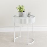en.casa Bijzettafel Rill rond 46x40 cm wit