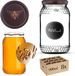 KADAX Glazen pot Lierde 900ml 82mm 8 stuks + deksels "Bruine bij"