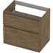 INK - Onderkast 2 Laden Greeploos Hout Decor met Houten Keerlijst A-symmetrisch - 700x450x650 Mm - Naturel Eiken