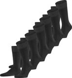 FALKE Happy 6-Pack eenkleurig katoen multipack sokken heren grijs - maat 47-50