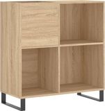 vidaXL Platenkast - 84,5x38x89 cm - Bewerkt Hout - Sonoma Eikenkleurig