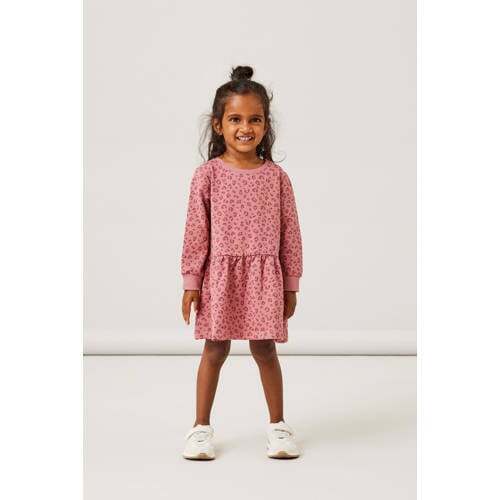 NAME IT NAME IT MINI baby jurk NMFTEKKO met panterprint donkerroze