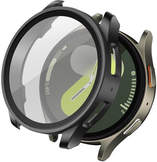 imoshion Ploonk B.V. Screenprotector - Geschikt voor Samsung Galaxy Watch 7 - 44 mm - Full Cover Hard Case / Beschermend Hoesje - Zwart
