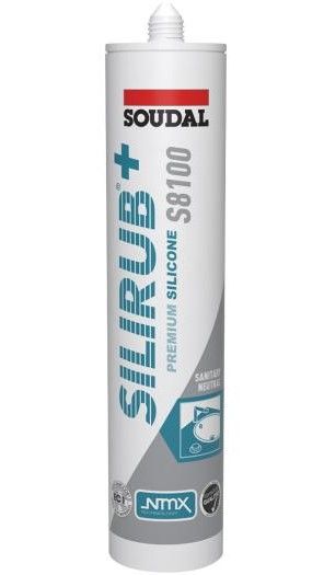 Soudal Silirub+ S8100 Neutraal | Sanitairkit | Middengrijs | 300 ml