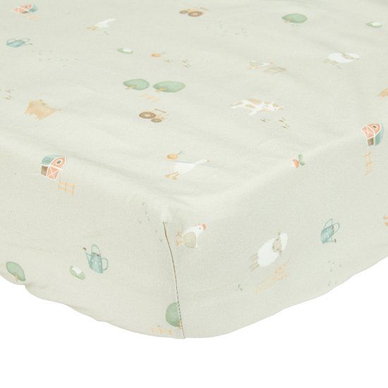Little Dutch Wieg hoeslaken Little Farm Groen