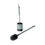 Homéa Toiletborstel, antislip, siliconen, handvat van aluminium, antraciet