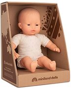 Miniland Dolls: Aziatische pop 32 cm met zacht lichaam. Levering in geschenkdoos.