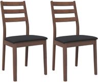 vidaXL Eetkamerstoelen met kussens 2 stuks massief hout rubber bruin
