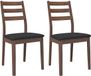 vidaXL Eetkamerstoelen met kussens 2 stuks massief hout rubber bruin
