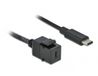 Delock USB-C Keystone module - USB-C (m) | USB3.0 5 Gbps | zwart | 0,25 meter