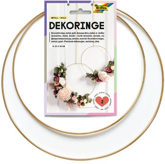 Folia Metalen Decoratieringen Zwart 25 en 30 cm