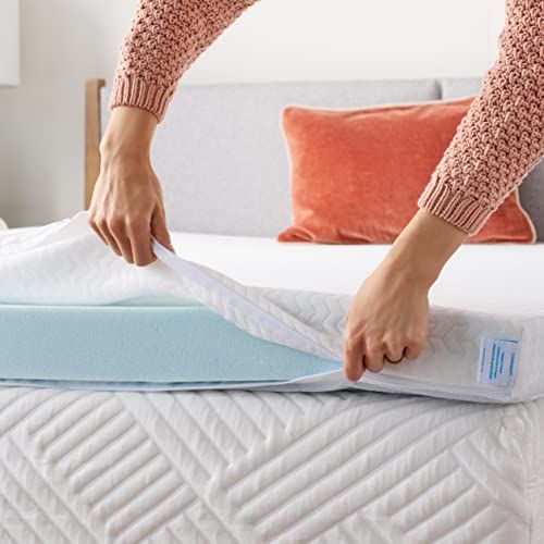 Linenspa 3 inch Memory Foam Mattress Protector - Keeps Topper Clean & Safe - Machine Washable - Non-Slip - Breathable