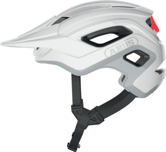 Abus MTB-helm Cliffhanger - fietshelm voor veeleisende trails - wit/rood glanzend, maat S