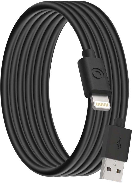 Bigben Connected USB-A naar Lightning Oplaadkabel 2.4A - 1.2m, Zwart