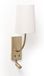 Applique murale avec abat-jour en métal et lin avec liseuse Or ↑51 cm