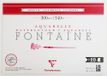 Clairefontaine 975514C Block gelijmd 1 kant fontein – 10 vellen aquarelpapier wit 100% katoen fijnkorrelig professionele kwaliteit 36 x 51 cm 300 g