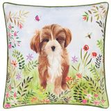 Evans Lichfield Daisy Hill Charlie Bedrukte Kussenhoes - Multicolour/Groen - 45x45cm