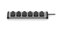 EHMANN 0200x08062301 stekkerdoos met klapdeksels, 6-voudig, 1,5 m voedingskabel, IP20