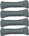 AMIG Paracord touw - 4x - 10 meter - D4mm - 100kg - PP/PE - legergroen/wit