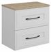 3xE living Armoire de salle de bain, suspendue, 60 cm de large, avec tiroirs, blanc/chêne clair, noir