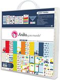 Anita & Zijn Wereld op wielen set koffer scrapbooking (papier, stickers, emblemen, epoxy, stempel, sticker), papier, meerkleurig, 30,5 x 30,5 cm