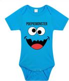 Bellatio Decorations Baby rompertje - poepiemonster - blauw - kraam cadeau - babyshower - kado romper 68