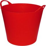 Merkloos Flexibele emmer/wasmand/kuip - rood - 20 liter - 35 x 30 cm