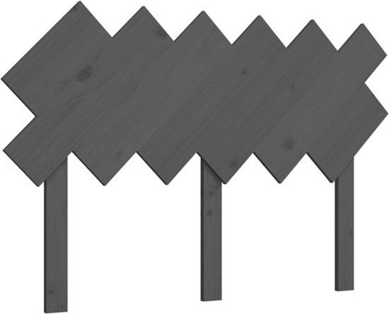 VidaXL Hoofdbord Grenenhout Grijs 122,5x3x80,5 cm