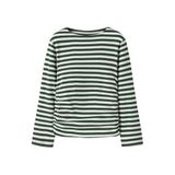 NAME IT KIDS gestreepte longsleeve - groen/wit