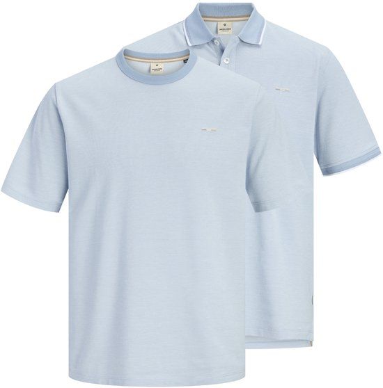 JACK&JONES PREMIUM JPRBLUALVES SS TEE POLO 2PK SET MP Heren T-shirt - Ashley Blue Pack:1TSHIRT1POLO - XL