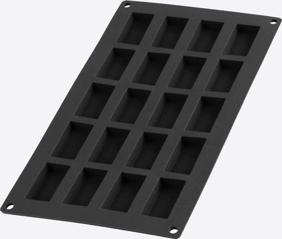 Lékué Bakvorm 20 Financiers, Siliconen, Zwart