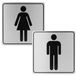 Set de 2 Plaques de Toilette Auto-adhésives pour Signalisation Claire