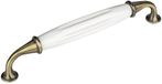 SOTECH 5 x Meubelgreep JOHANNA Boorgatafstand 160 mm Antiek-messing-wit Porseleingreep
