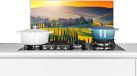 KitchenYeah Spatscherm keuken 60x30 cm - Kookplaat achterwand Gras - Zon - Heuvel - Landschap - Muurbeschermer - Spatwand fornuis - Hoogwaardig aluminium