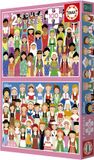 Educa Puzzle set - Puzzle - Fille Europe et Asie - 2x100 pièces