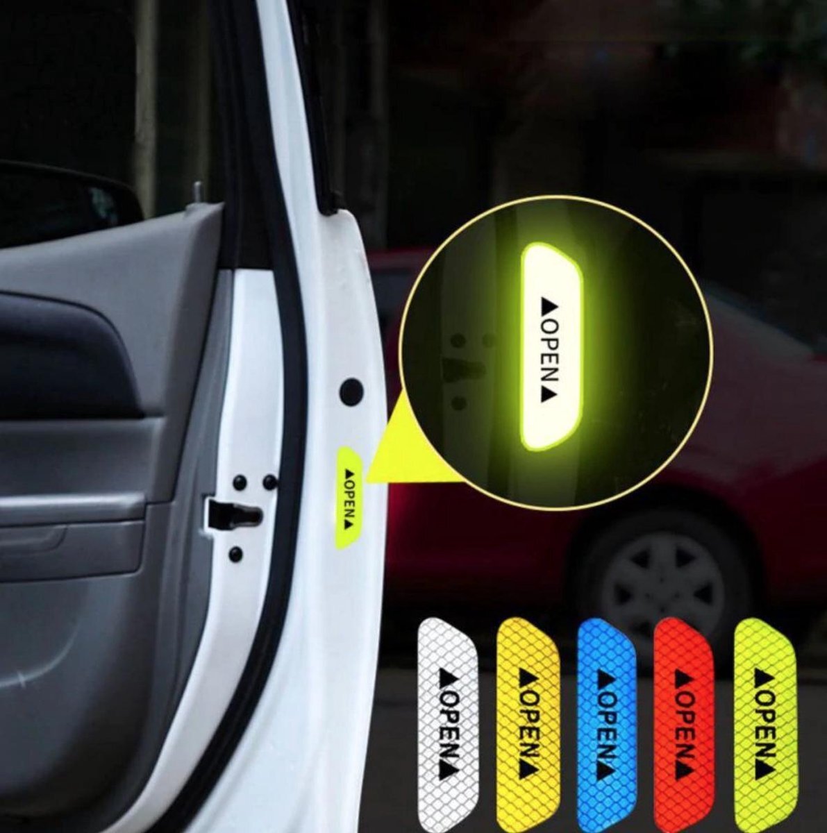 Hiden Auto Deuren Reflectoren - Auto stickers - Verkeer - Veiligheid - Auto & Motor - Rood | 4 stuks