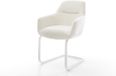 DELIFE Fauteuil Pejo-Flex, beige bouclé, piètement en U, hauteur d'assise 48 cm