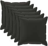 vidaXL - Kussensloop - 6 stuks - Houten - Zwart - 35 x 35 cm - Polyester