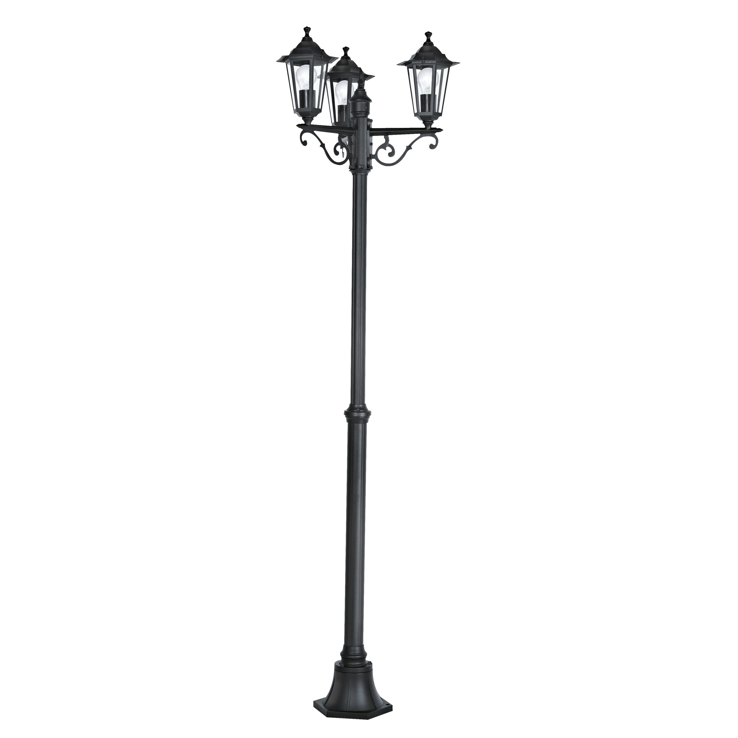 EGLO Laterna 4 Outdoor Floor Lamp - Black - E27 - 192cm - Glass - IP44
